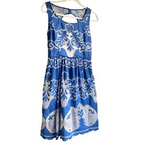 Plenty Tracy Reese Blue White Lace Fit Flare Mini Dress 4